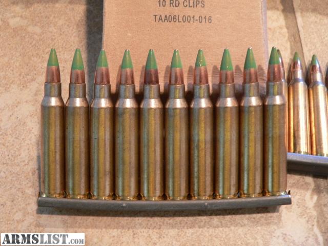 5.56 mm projectiles for M855 cartridges commonly used in AR-15 rifles. 