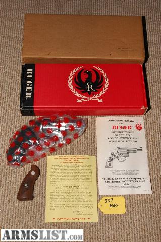 For Sale: RUGER SPEED SIX REVOLVER (2.75”, stainless, .357 magnum