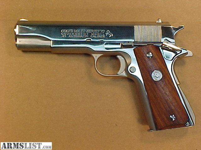 Armslist For Sale Colt 45 1911 Factory High Polish Nickel Series 70 6437