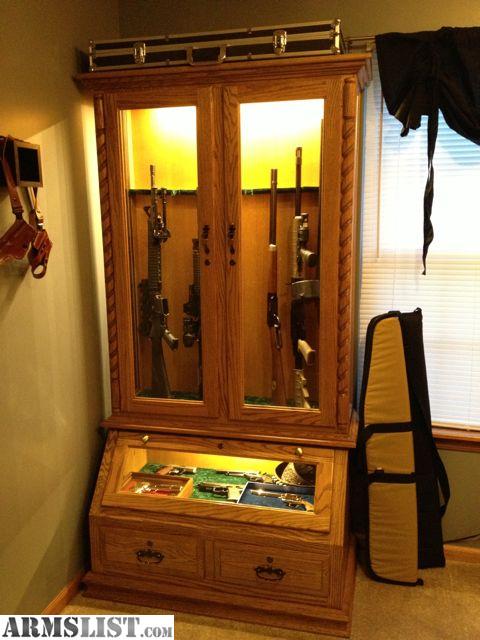 Gun+Display+Cabinet ARMSLIST - For Sale: 8 GUN SOLID OAK CABINET WITH 