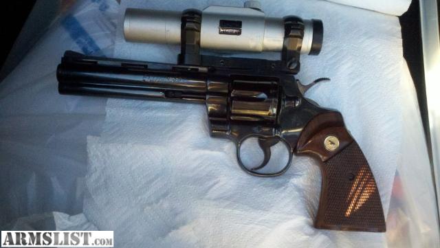 ARMSLIST - For Sale: Colt python 357 with Scope