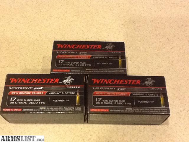 ARMSLIST - For Sale: 150 rds. Winchester 17 WSM ammo